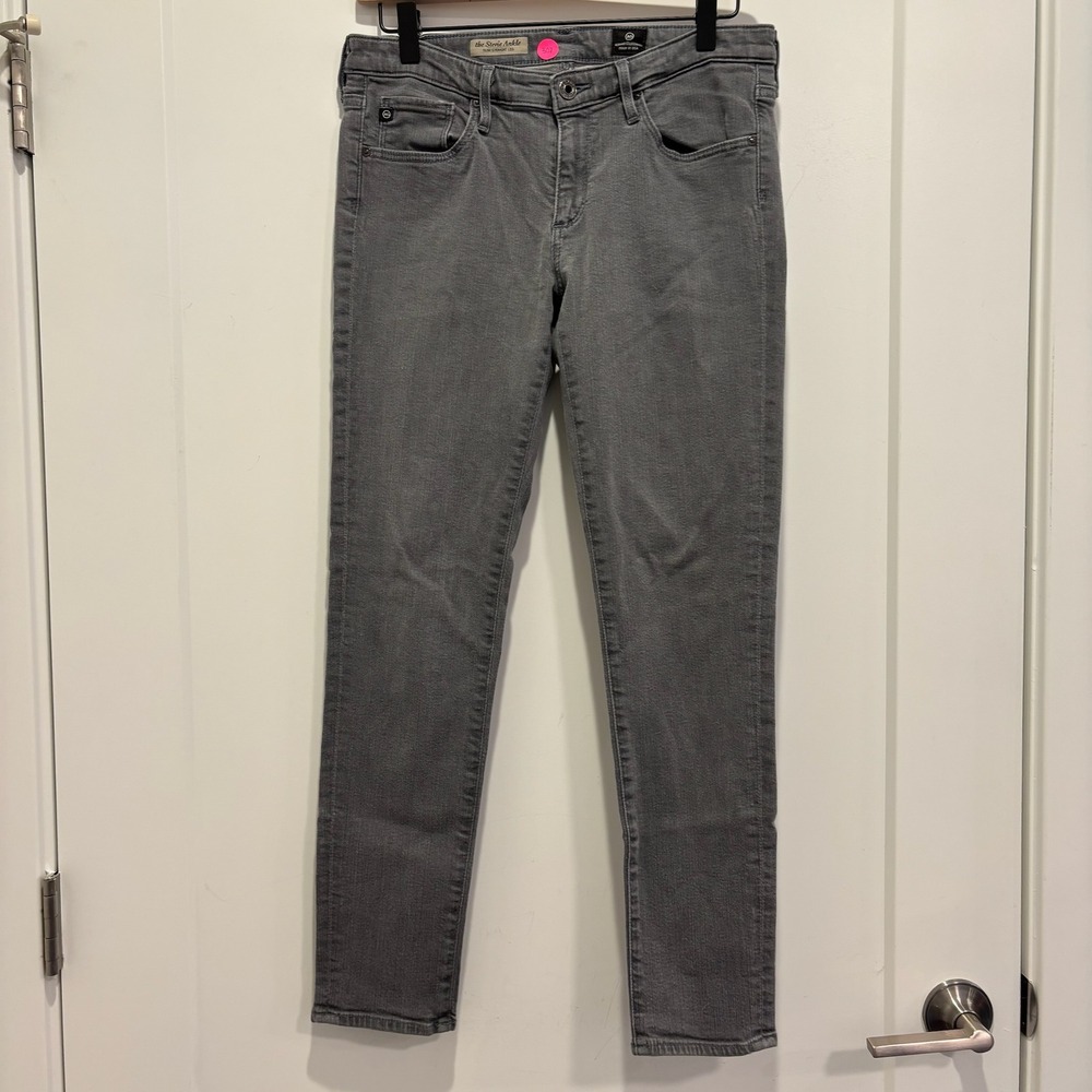 AG Adriano Goldschmied The Stevie Ankle Grey Slim Straight Leg Jeans‎ Size 29